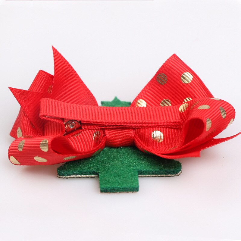 OPPOHERE Cute girl Christmas Bows Hair Clips style Glitter Elk Santa red Colors Hairpin For Kids Festival