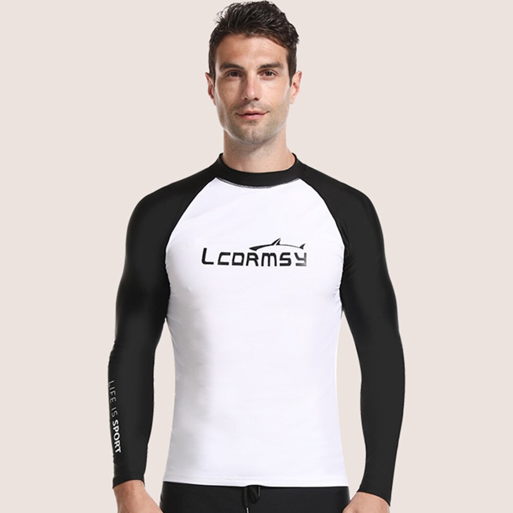 Men&#39;s Plus Size 3XL-6XL High Stretch Comfort Shirts Long Sleeve Surf Tops 2022 Water Sports Fitness Quick Dry UPF 50+: Black White / 4XL 90-100KG