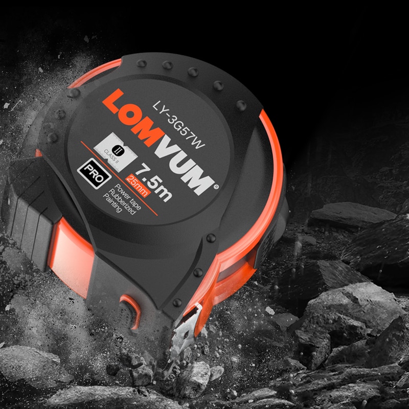 LOMVUM, 5M, sistema métrico británico, cinta de medición de bloqueo automático, cinta métrica retráctil de 7,5 M, 3M, cinta métrica de centímetros