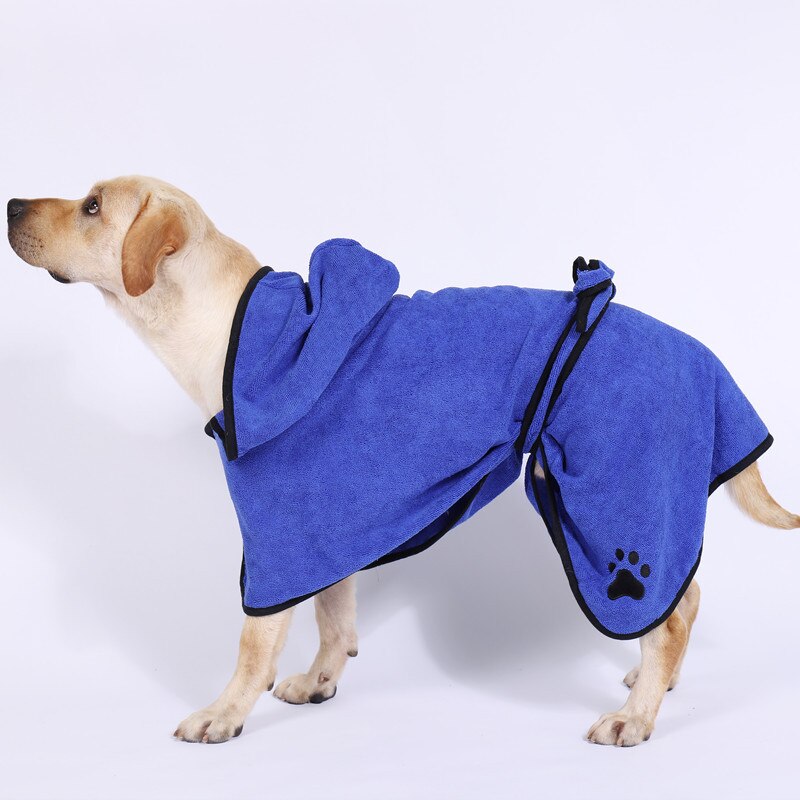 Albornoz absorbente de secado rápido para perro, toalla supercálida para perros pequeños, medianos y grandes, de microfibra, para mascotas, XS-XL: Azul / XS