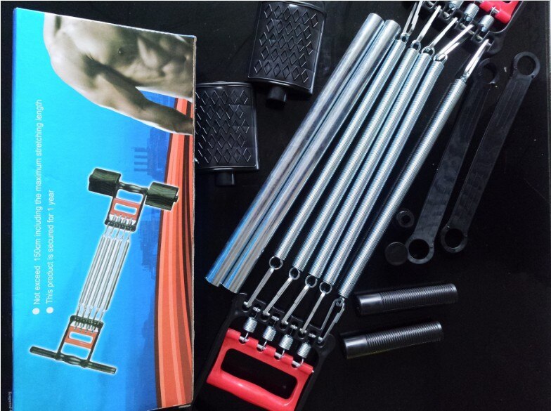 Three spring stretcher chest expander arm strength device multi-functional exercise home fitness device workout equipment