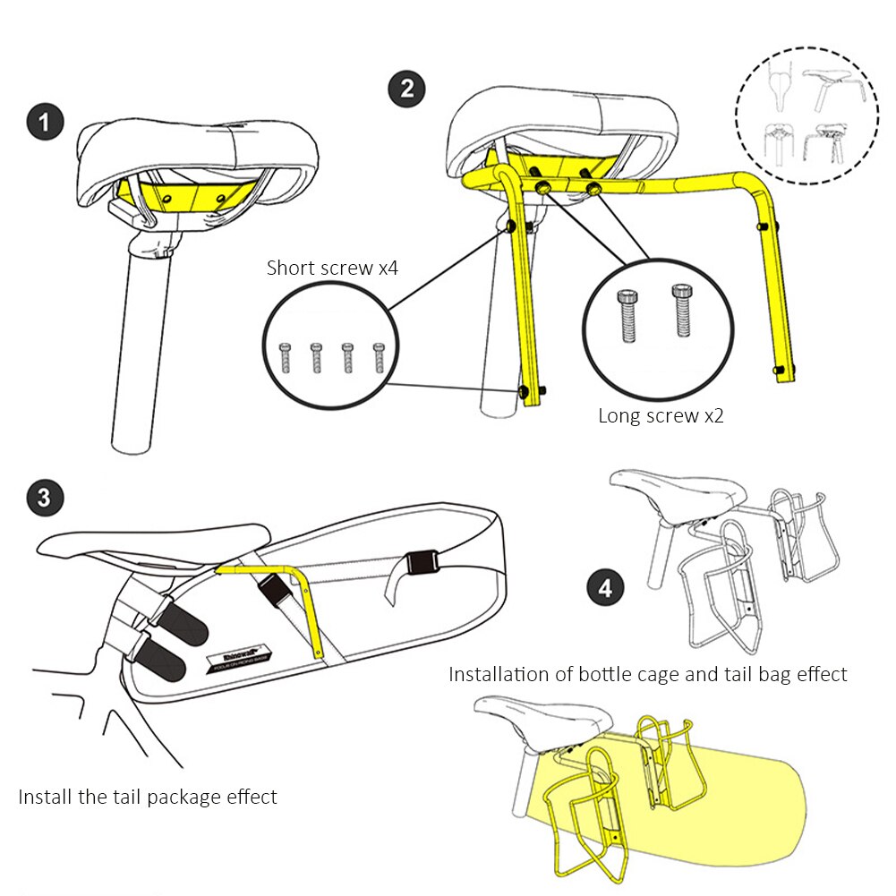 Soporte estabilizador para SILLÍN de bicicleta, soporte de montaje para asiento trasero, portaequipajes para bicicleta, accesorios para bicicleta, 1 Juego