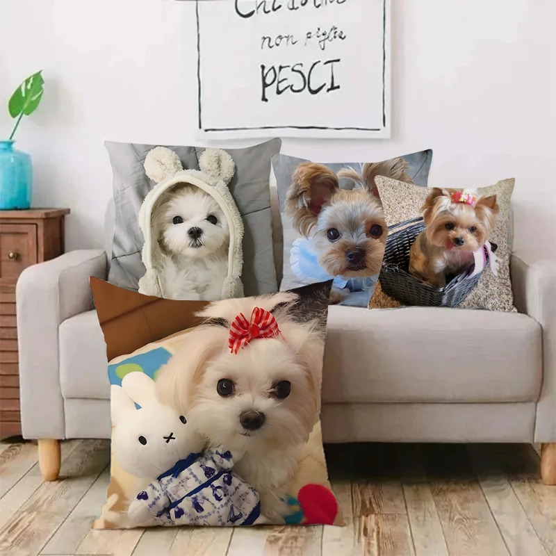 Fodere per cuscini per cani carini Divano dei cartoni animati Federa decorativa per la casa Stampa Fodera per cuscino carina