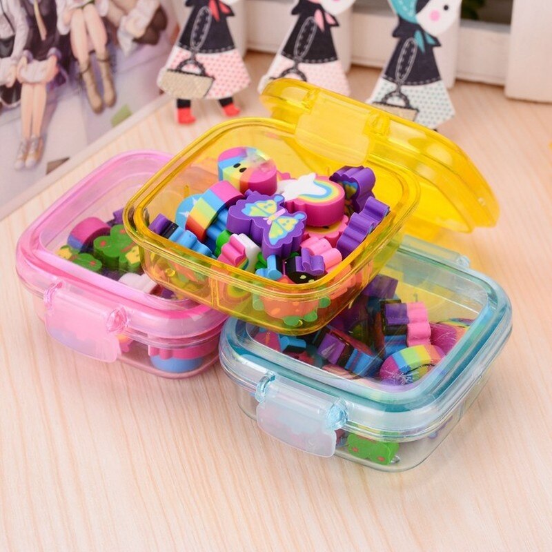 20Pcs/set Cute Rubber Eraser Kid School Supplies Stationery material square box, exquisite rubber, children's