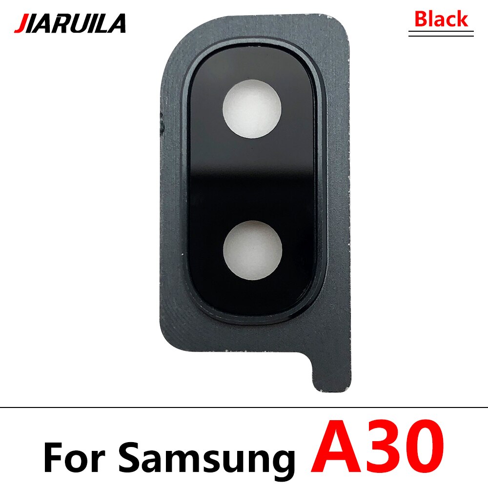 Back Camera Glass Lens + frame For Samsung Galaxy A10 A30 A40 Rear Housing Back Cover With Metal Frame Holder Replacemen