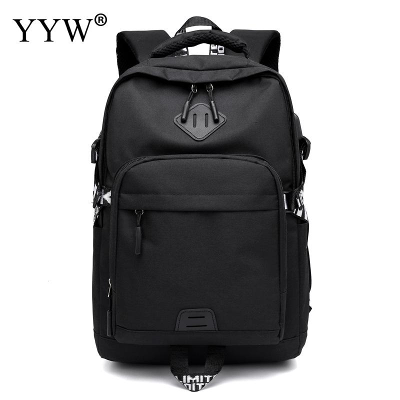 YYW Men'S Backpack Bag Canvas Laptop Backpack Computer Bag High School Student Large Capacity Casual Backpack: black