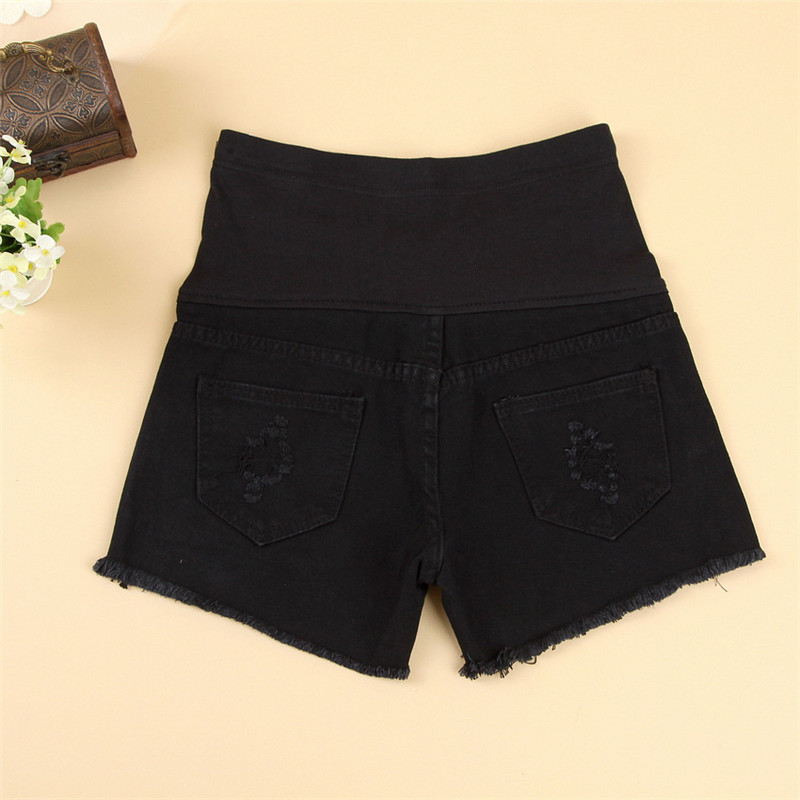 Forår sommer denim gravid jeans korte bukser afslappet gravide kvinder elastik talje korte bukser gravid shorts plus str.