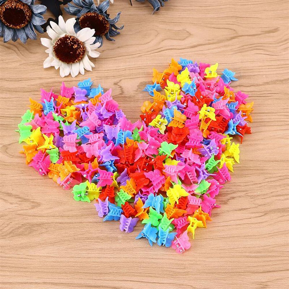 20/50/100Pcs Baby Meisje Vlinder Haar Clips Gemengde Kleur Mini Haar Klauwen Haarspelden Haarspeldjes Kaak hoofddeksels Koreaanse Haaraccessoires