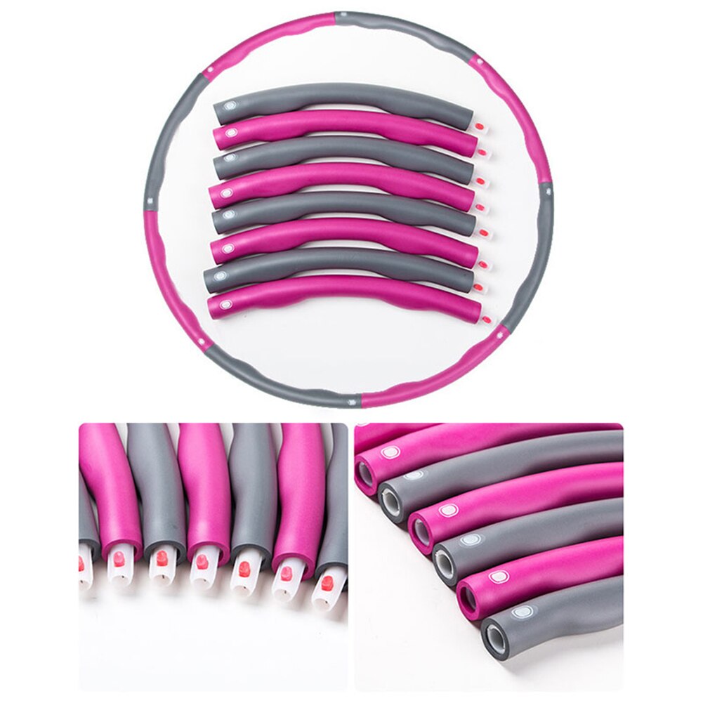 8 Knots Fitness Hoop Removable PE Hoop Yoga Waist Sport Weighted Hoops Exercise Slimming Massage Loop Fitness Circle Indoor Gym
