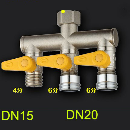 Washing machine faucet one inlet two outlet Splitter two-way three-way four-way valve DN15 DN20 adapter: 11