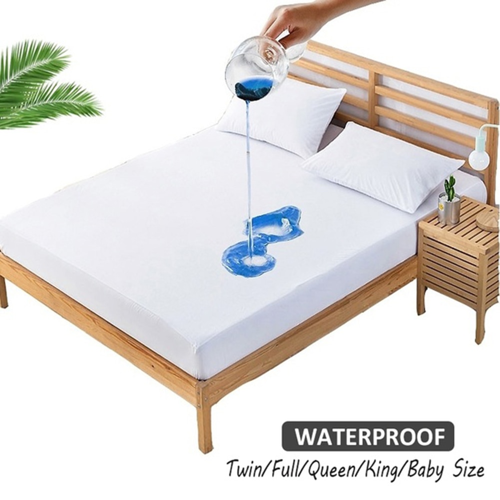 Waterdichte Beddengoed Blad Bed Cover Ademend Matras Cover Hypoallergeen Matras Covers: White / 160x200x30cm