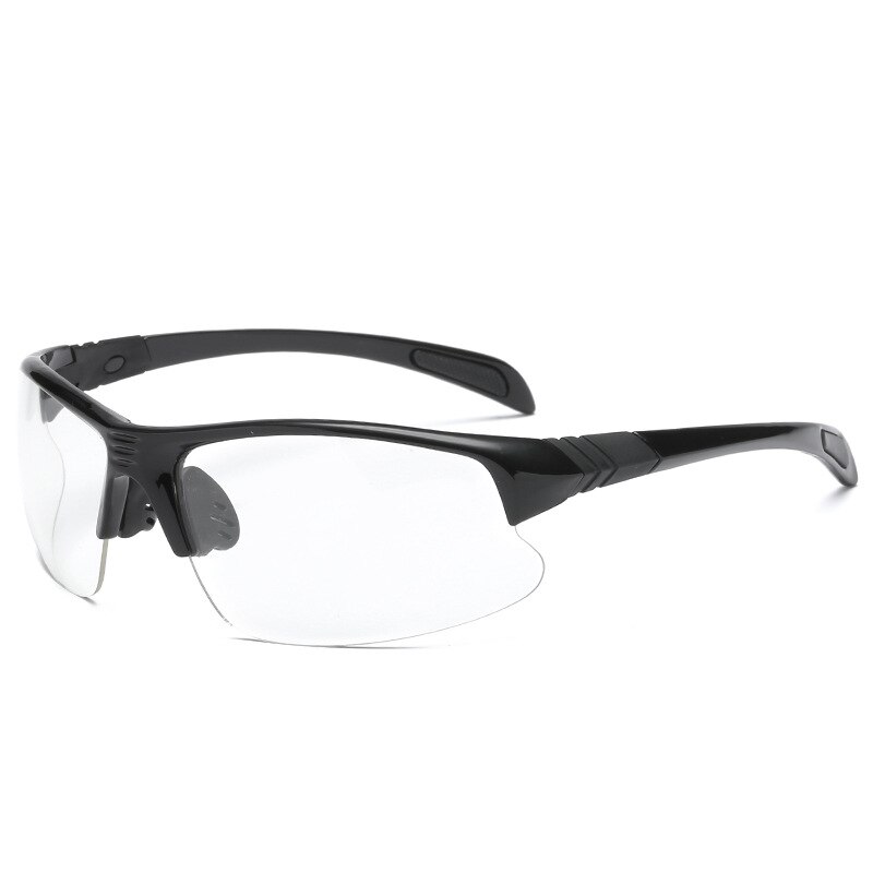 Outdoor Anti-Uv Vissen Zonnebril Hd Anti-Glare Vissen Bril Sport Klimmen Fietsen Goggles Unisex Rijden Wandelen Eyewear: Black Transparent