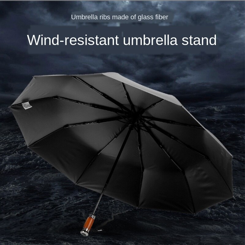 125cm store automatiske dobbeltlags paraplyregn kvinder 3 gange vindtæt stor udendørs paraply mænd kvinde