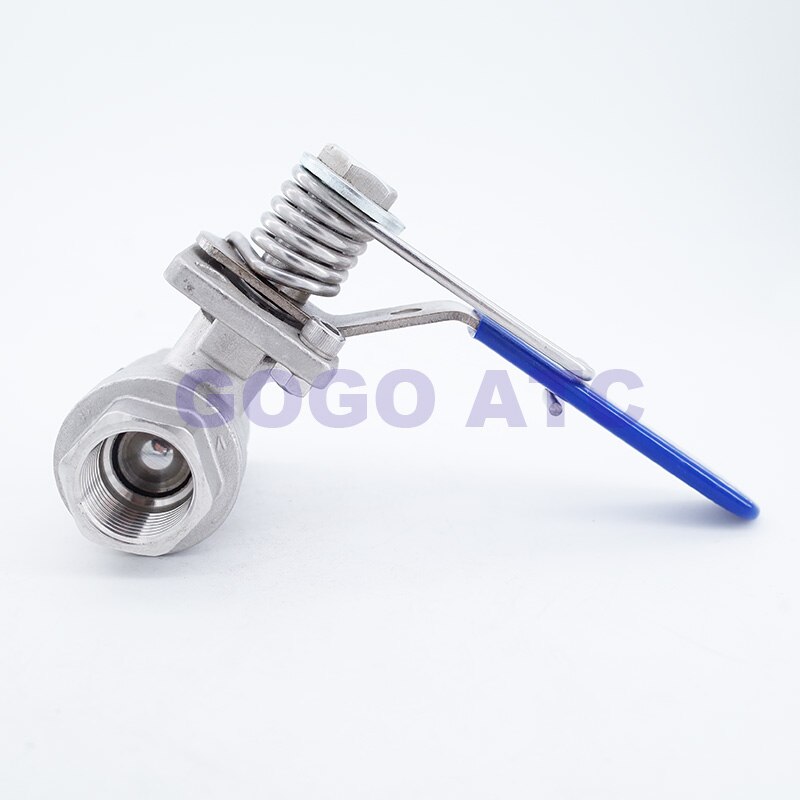 Ball valve brass Stainless steel Small Spring automatic return ball valve DN20 Female thread 3/4" BSP 2 way valve