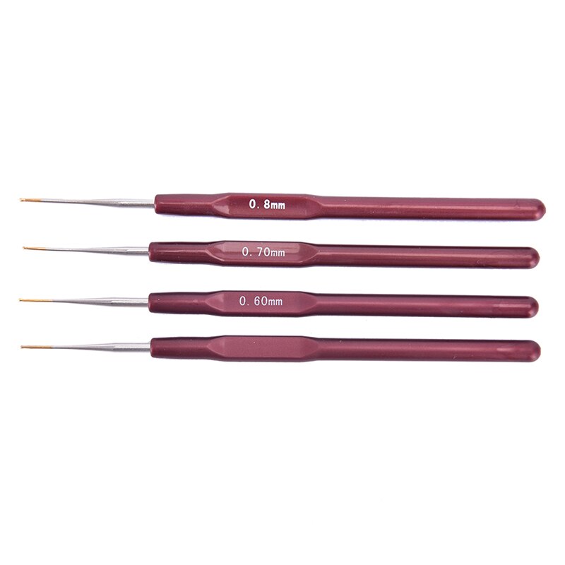 4 Pcs/Lot Dreadlock Crochet Needles Crochet Hook Lock Micro Hair Bearded Needle Making Knitting Interlock