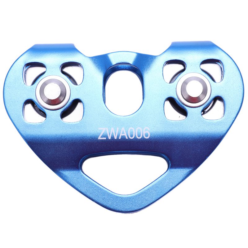 Heart-Shape Climbing Double Pulley Steel Cable Rope 1m Climbing Device High Speed Zipline Trolley 24KN