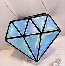 Super qualidade mulheres sacos 3d forma de diamante ombro corrente senhora menina mensageiro pequeno crossbody satchel noite zíper hangbags: C