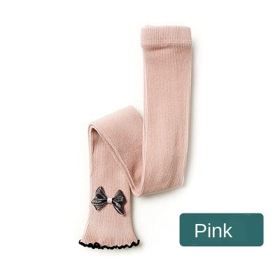 Dziewczęce legginsy dziecięce spodnie dla dziewczynek dziecięce legginsy dziecięce cukierki kolorowe spodnie kokarda bawełniana oddychająca wiosna jesień: różowy / age 1-3Y