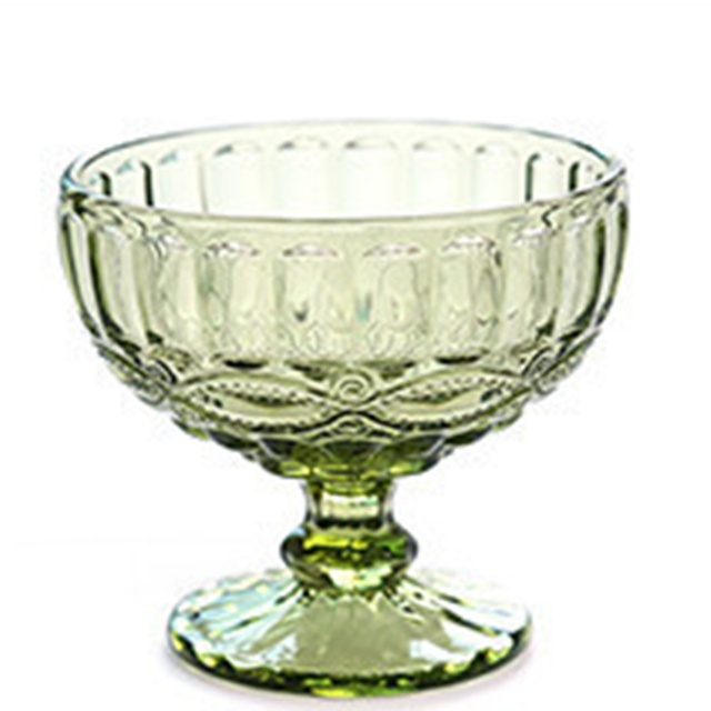 Gobelet en verre pour Cocktail, Restaurant, verre à vin, glace, yaourt, Pudding, Dessert, bol, tasse à gâteau, récipient à collation: Green b