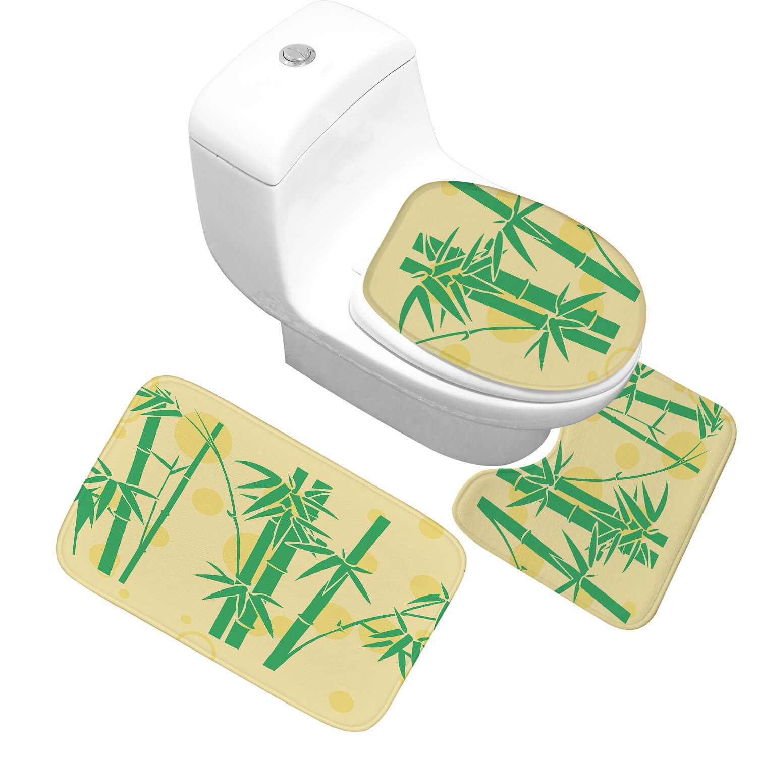 Bamboe bedrukte badmattenset, flanellen toiletbrilhoes, antislip badmat, badmat, wasbare douchevloermat: Hout 04 / Groot formaat