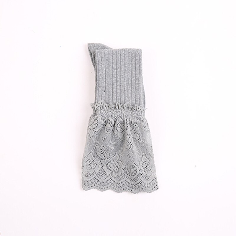 Women Long Stockings Boot Lace Cuff Teenage Girls Sportswear Tight Thigh Breathable Socks black grey Casual Cute stocking: light gray