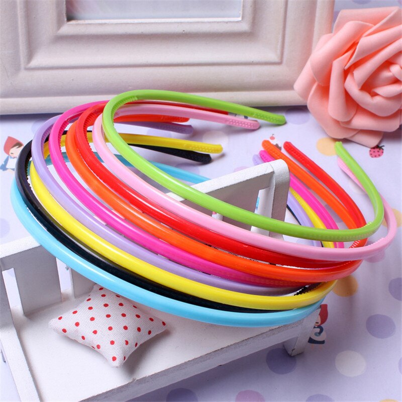 10pcs 4mm Plain Lady Plastic Headband Teeth DIY Resin Headband Hair accessories Headwear hair band: MULTI