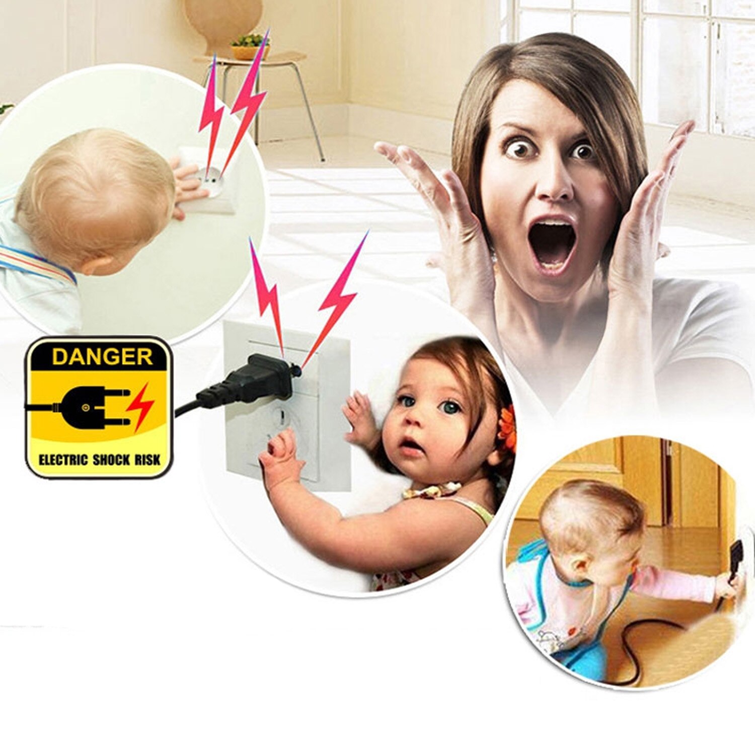 10 PCS Baby Elektrische Veiligheid Transparante Elektrische Socket Stekkers Security Cover Anti-elektrische Schok Beschermkap US Plug