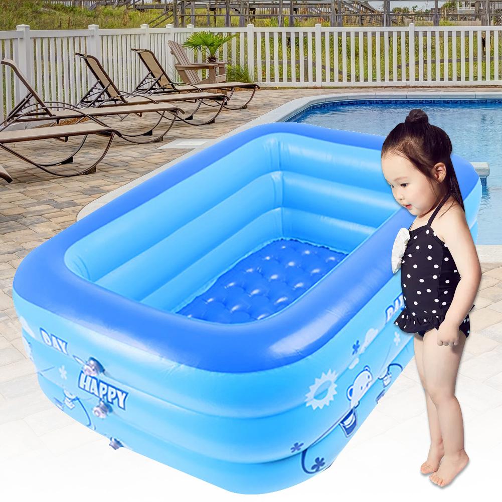 Tragbare Cartoon Irectangle nflatable Baby Kinder Eltern Interaktive Wasser Spielen PVC Home Garten Wanne Schwimmen Pool