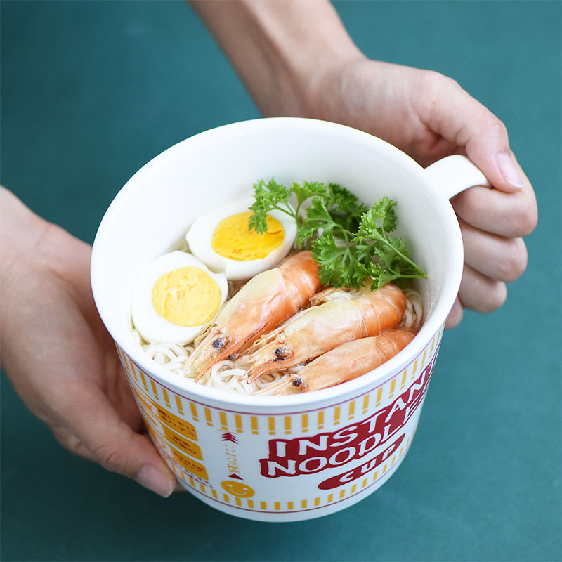 Instant Noodle Kom Keramische Kommen Met Deksel Creatieve Havermout Cups Met Handvat Japanse Ramen Noodle Kom Keuken Accessoires