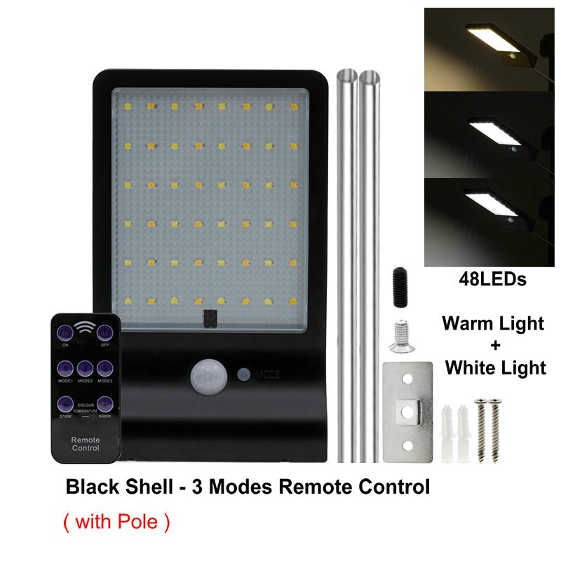 Led Zonne-straat Licht Outdoor Verlichting Pir Motion Sensor Waterdicht Voor Tuin Muur Afstandsbediening Energiebesparende Straat Lampen: Type 4