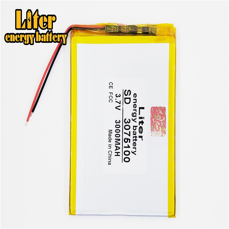 3075100 3.7V 3000mah Lithium polymer Battery with Protection Board For Tablet PCs PDA Digital Products