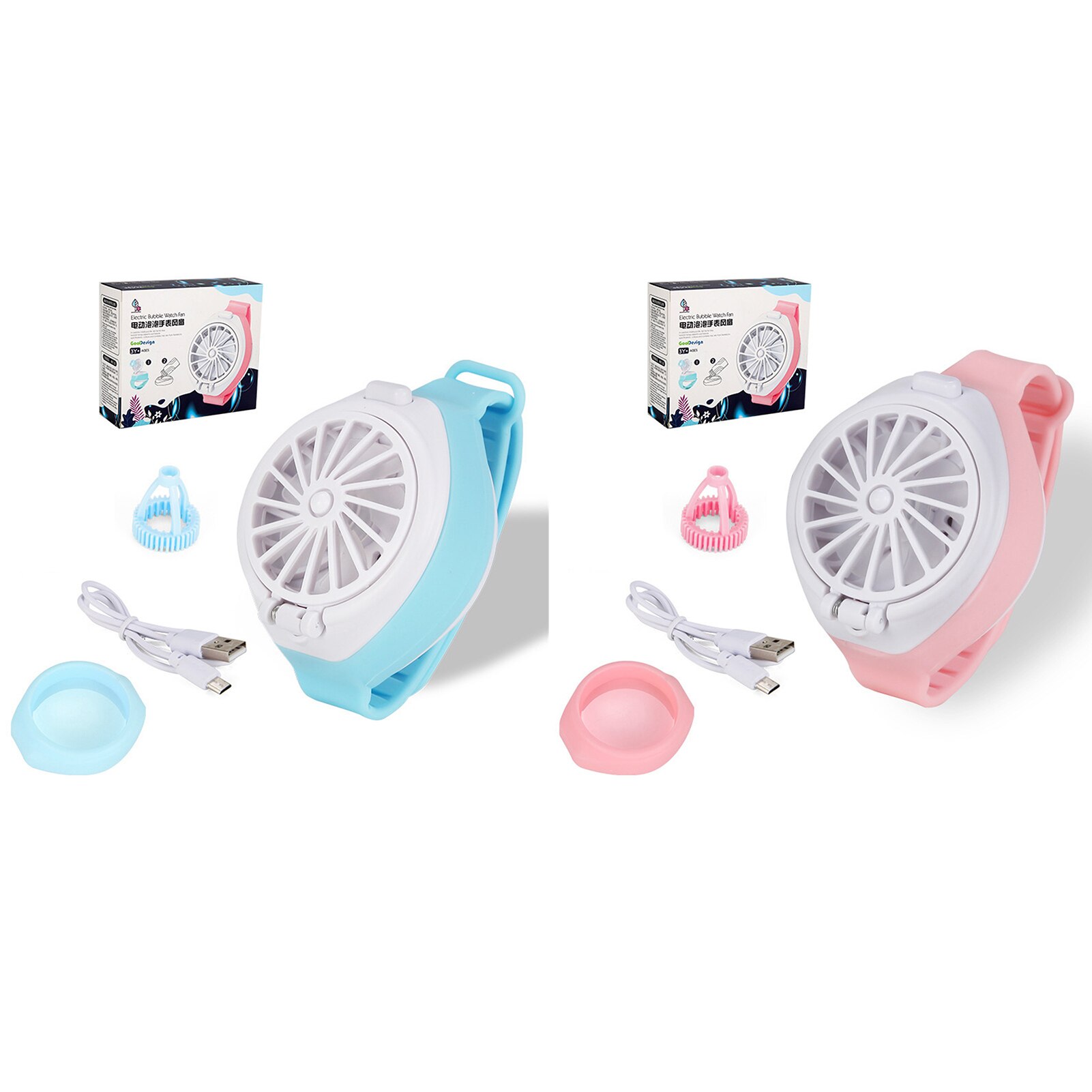 Draagbare Usb Fan Horloge Mini Fan Handheld Ventilator Oplaadbare Cartoon Pols Air Cooling Fans Kids Outdoor Sport Speelgoed