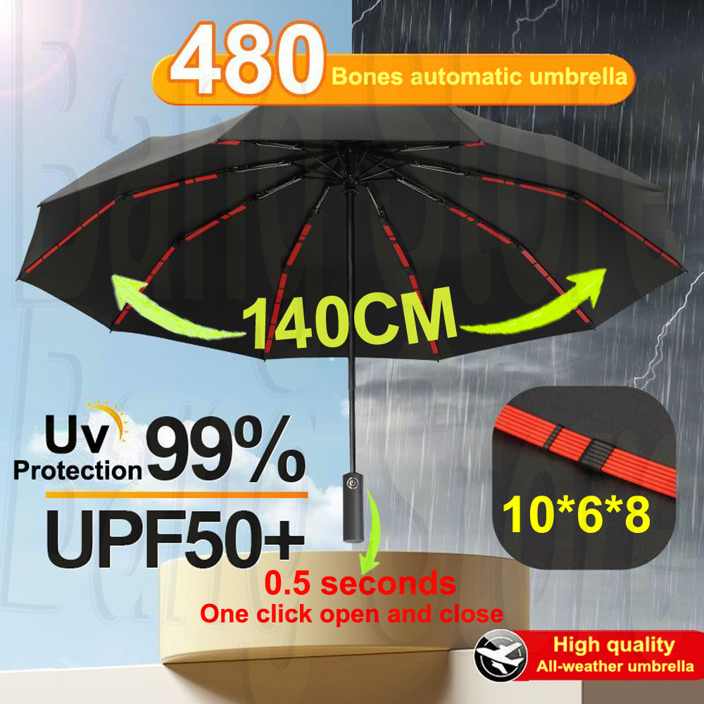 480 Knochen, Super winddichter Regenschirm, Allwetter-Regenschirme, große Größe, automatischer Geschäft-Regenschirm für Herren, UV-Schutz, Damen-Sonnenschirm