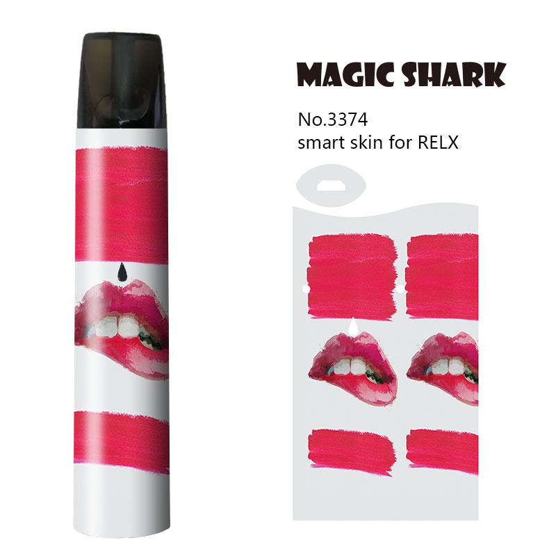 Magic Shark Miltary Panda UK Flag Tiger Lip Lion Ultra Thin PVC 2.5D Vape Sticker for Relx Film Case for Relx: 3374