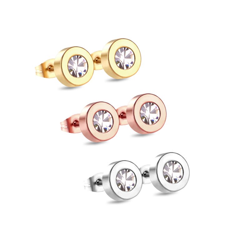 Ronde Crystal Earring Vrouwen Oorbellen Rose Gold Modieuze Vrouwen Sieraden PPE889