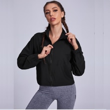 Damen-sport-fitness-tops, yoga-kleidung, jacke, stehkragen, reißverschluss-cardigan, locker, dünn, laufbekleidung, lange ärmel, damen-fitnessstudio-training
