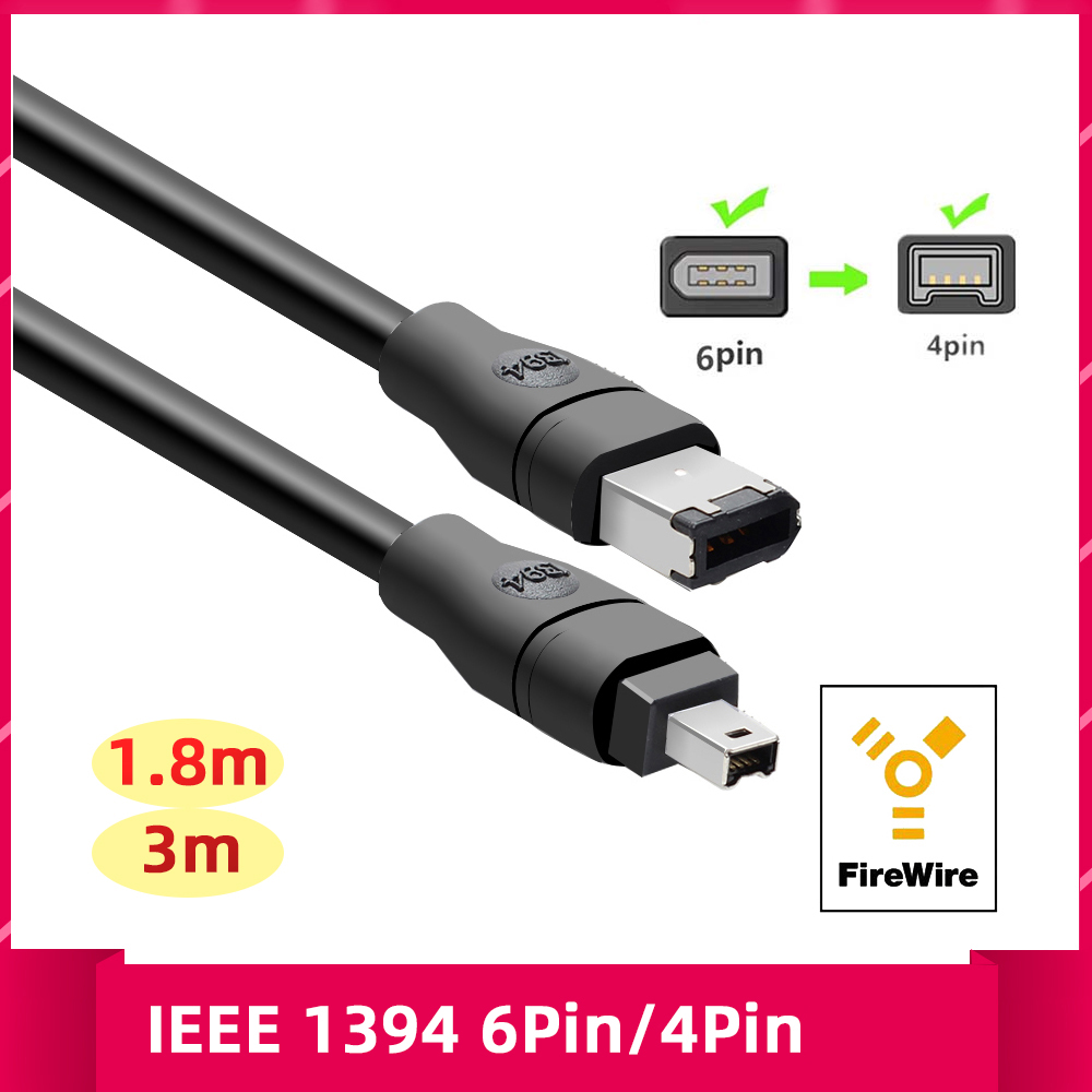 Firewire premium-kabel 800 ieee 1394b 9- bens  to 9- bens 9- bens  to 4- bens ieee 1394a 6- bens  to 6- bens han-til-han 1394 linjer til pc, dv, ilink: Blå / 3m