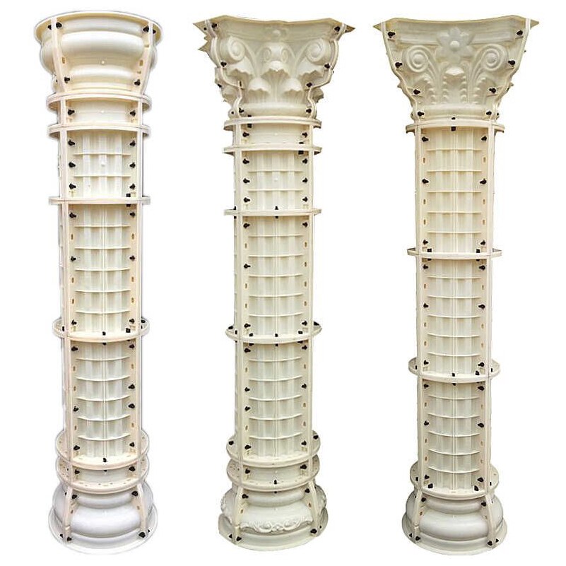 Pilier romain en béton rond Durable de modèle Multi d'abs de 40cm /15.7in avec le bec, les feuilles et le gaufrage simple