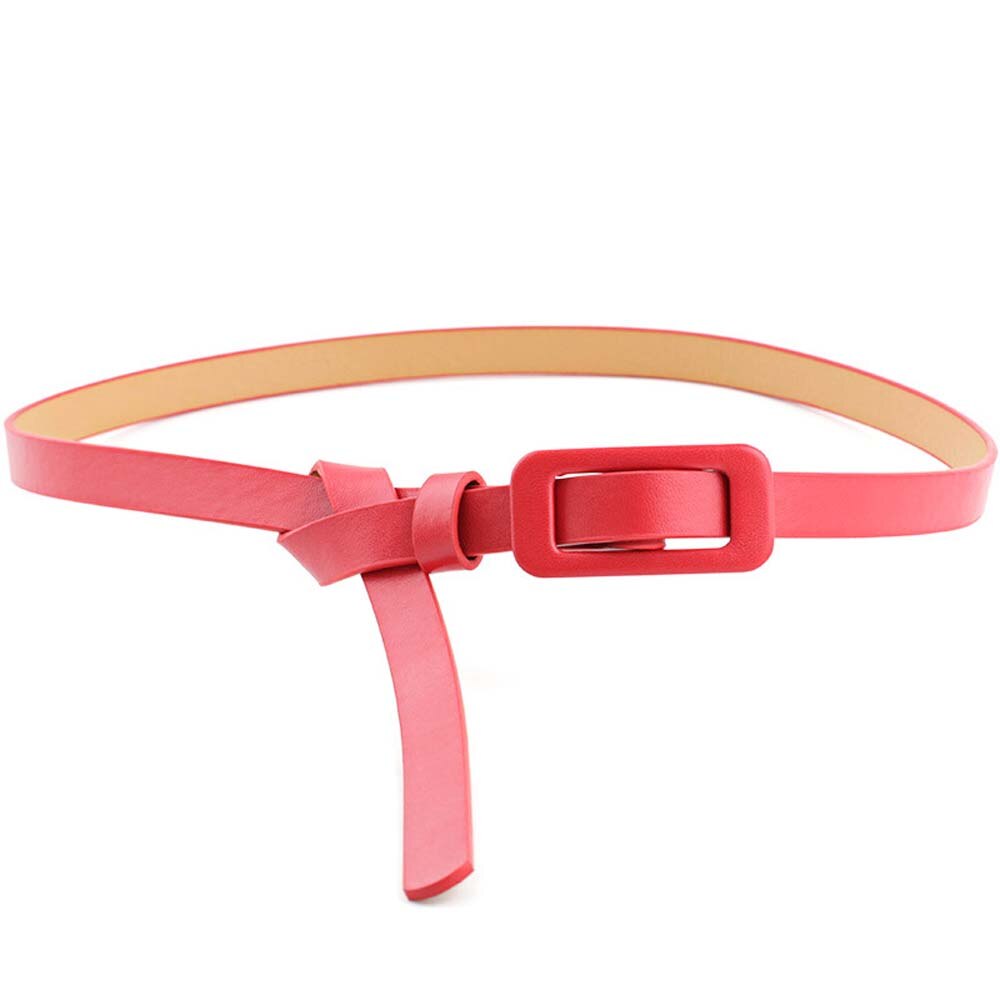 Candy Color Shiny PU Leather Waist Belt for Women Narrow Thin Belts Waistband Pin Buckle Straps for Dress Black Red Pink