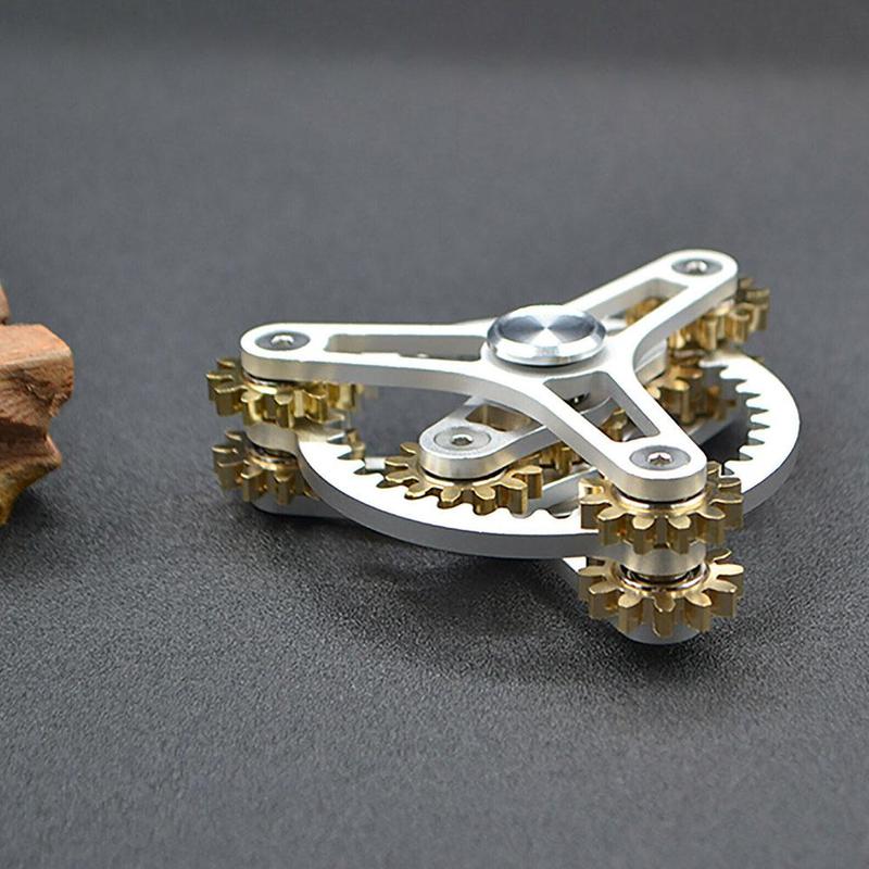 Turntable Gear Linkage Manual Rotating Fingertip Top Hand Spinner Decompression Toy Spinner Game Casual T6K5