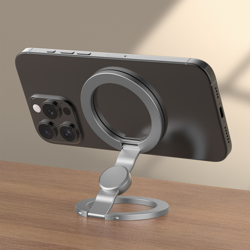 Uchwyt na telefon z żyroskopem na opuszku palca 360 ° Magnetyczny uchwyt na telefon z obrotową podstawą, dwustronny magnetyczny wspornik robić iPhone'a, mocowanie robić ściany lub szkła.: BIAŁY