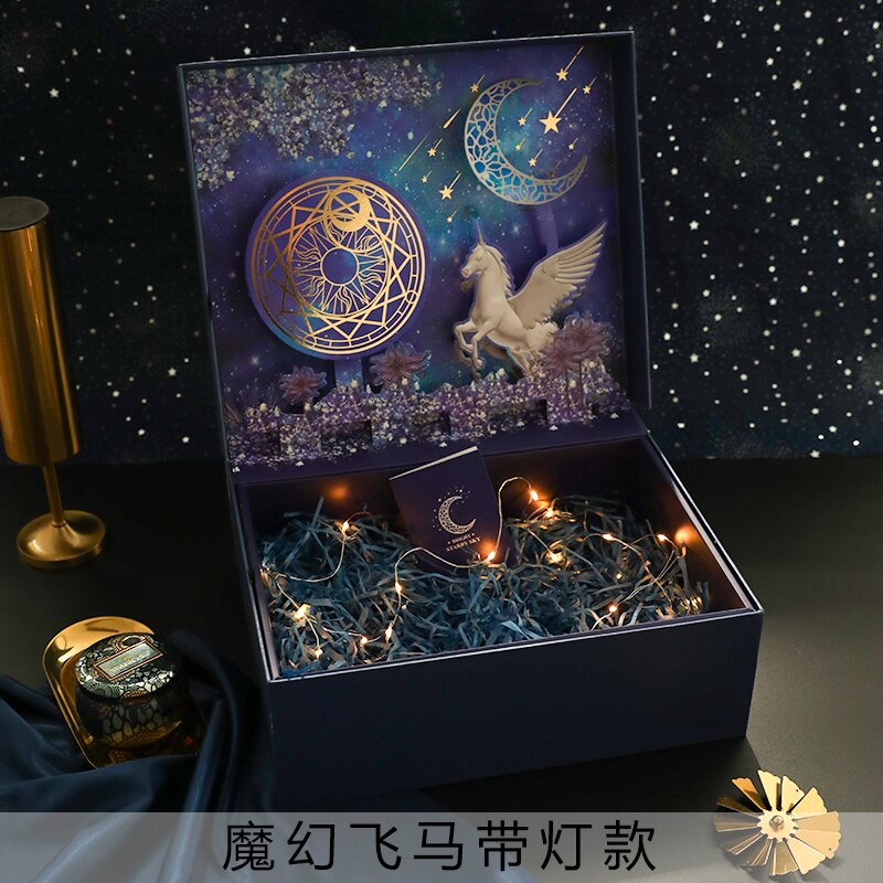 Three-dimensional box ins wind net red with hand high-end birthday packaging empty box box wedding decor: 2