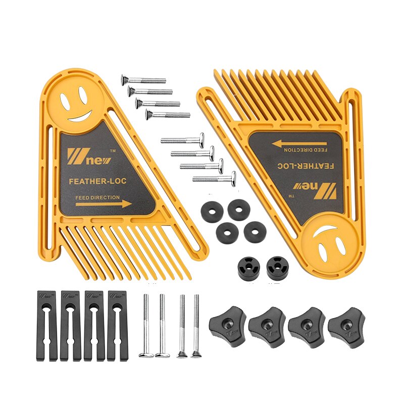 Multi-purpose Feather Loc Board Set Double Featherboards Miter Gauge Slot for Woodworking Saw Table DIY Tools: Yellow