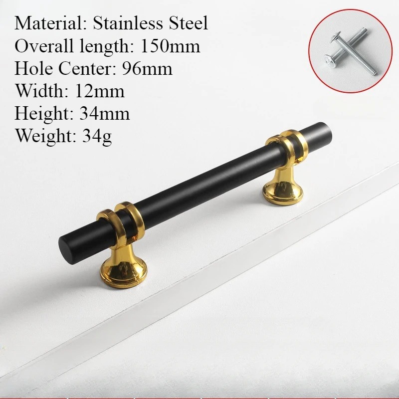 Tiradores de puerta dorados y negros modernos de 50mm-300mm, tiradores de armario de cocina, pomos de cajón sólidos, herrajes para muebles de: Plata