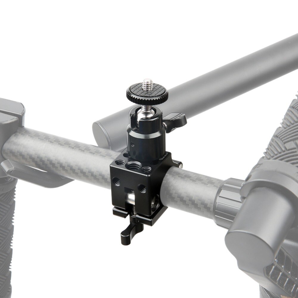 NICEYRIG-Abrazadera para trípode de placa de tornillo 1/4, soporte para queso, varilla de 25mm, con ajuste de rotación de 360 grados, cabeza de bola para Monitor LCD