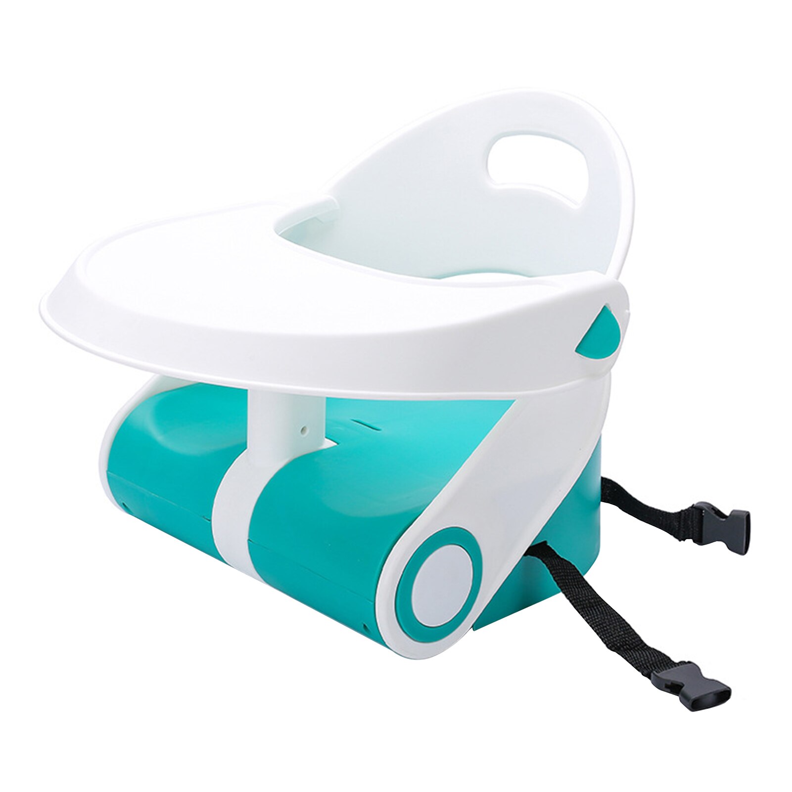 Asiento elevador de silla de bebé con bandeja, asiento de suelo plegable con bandeja de alimentación extraíble