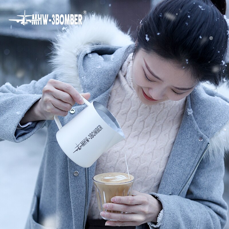 MHW-3Bomber Milch Krüge Milchaufschäumer Krug Krokodil Auslauf Edelstahl Barista Werkzeuge Kaffee Zubehör ziehen Blume
