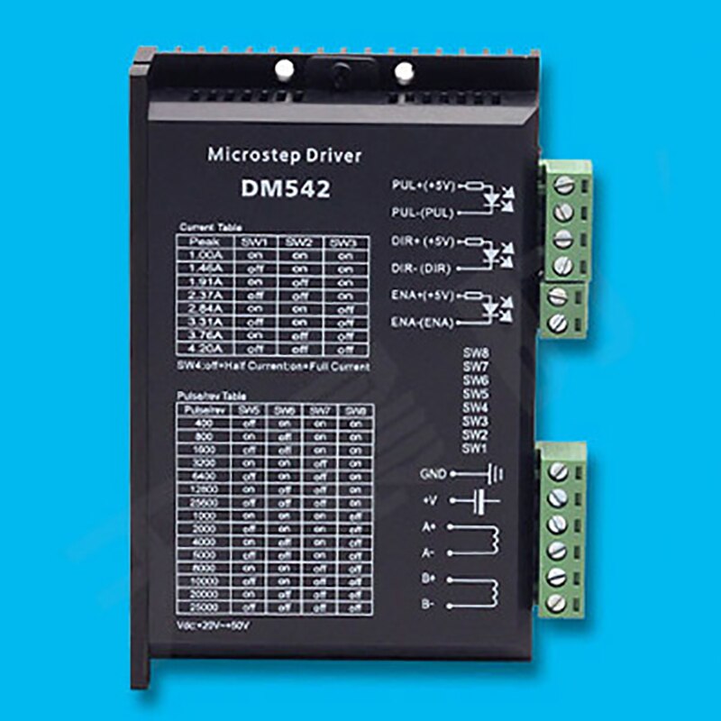 4Pcs DM542 Stepper Motor Controller 2 Phase Digital Stepper Motor Driver for 57 Series Motor