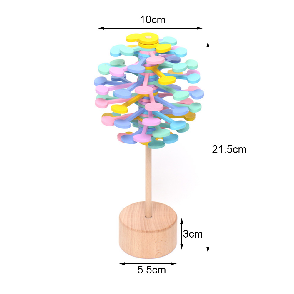 Wooden Helicone Magic wand Stress Relief Toy Rotating lollipop art decor School decompression Kids Adult