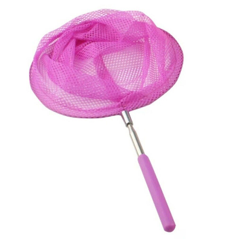 Kids Uitschuifbare Visnet Telescopische Handvat Vis Bug Vlinder Insect Capture Zwembad Cleaning Tools: Roze